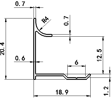 Aluminum alloy decortive trim  （12mm Inside Corner）