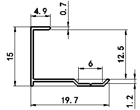 Aluminum alloy decortive trim  (12mm Edge Sealing Line)