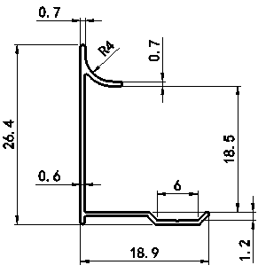 Aluminum alloy decortive trim   （18mm Inside Corner）