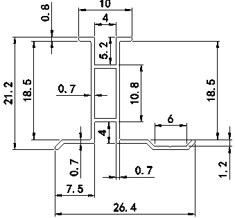 Aluminum alloy decortive trim   （18mm Waist Line）