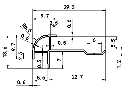 Aluminum alloy decortive trim (5mm Outside Corner)