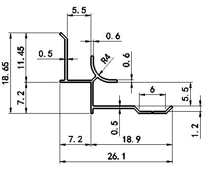 Aluminum alloy decortive trim  （5mm Inside Corner）