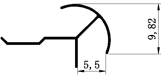 5mm Decorative Moulding - 5mm Rounded Outer Corner / Matte Black / 3M/PCS