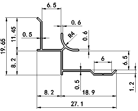 Aluminum alloy decortive trim  （6mm Inside Corner）