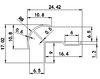 Aluminum alloy decortive trim  （6mm Outside Corner）