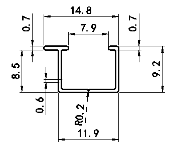 Aluminum alloy decortive trim  （8mm Roof Line）