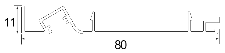 Aluminum alloy with light style (8cm Led Aluminum Alloy Skirting )