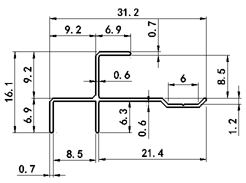 Aluminum alloy decortive trim  （8mm Outside Corner）