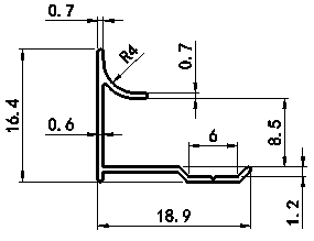 Aluminum alloy decortive trim  （8mm Inside Corner）