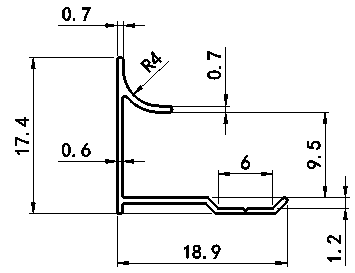 Aluminum alloy decortive trim （9mm Inside Corner）