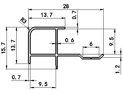 Aluminum alloy decortive trim  （9mm Outside Corner）